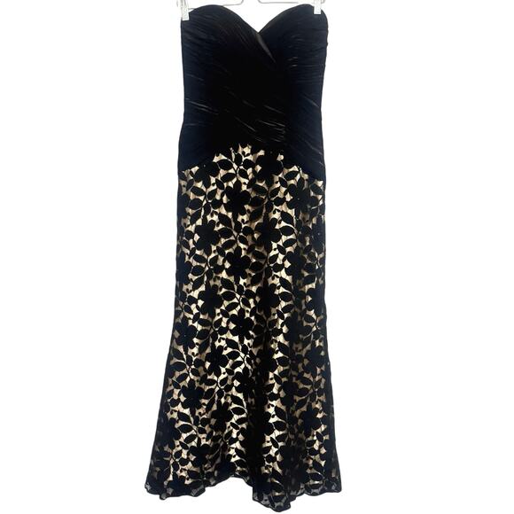 Jovani Strapless Lace Overlay 10 Gown Black Formal Event Dress Prom Wedding MOB - Picture 2 of 8